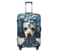 Jkkghll Blue Poodle Polka Dot Print Luggage Cover Elastic Travel Suitcase Protector with Concealed Zipper Anti Scratch