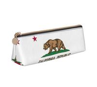 Jkkghll California State Flag Print School Casual Pencil Case Slim Pouch Higher Capacity Pens Artist Student Teenager