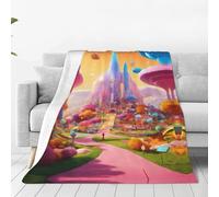 Jkkghll Candy Land Print Anti-Pilling Flannel Throw Blankets Winter Blanket Bed Camping Outdoor Escapades
