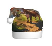 Jkkghll Cattle Farm Sanctuary Print Christmas Hat for Men Women and Kids Xmas Cap Party Costume Festive Accessory