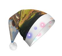 Jkkghll Cattle Farm Sanctuary Print Unisex Adult Led Christmas Hat For Party Decor Xmas Cap And Costume Accessories
