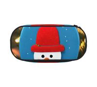 Jkkghll Christmas Carton Snowman Print Lightweigh School Students Large Capacity Pencil Case Spacious Pen Pouch Zipper