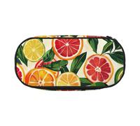 Jkkghll Citrus Fruit Pattern Print Lightweigh School Students Large Capacity Pencil Case Spacious Pen Pouch Zipper