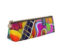 Jkkghll Color Acoustic and Guitars Print School Casual Pencil Case Slim Pouch Higher Capacity Pens Artist Student Teenager