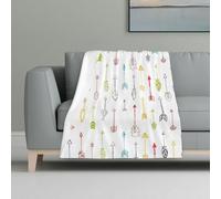 Jkkghll Colorful Hand Drawn Art with Boho Style Arrows Print Soft Warm Cozy Flannel Blanket for Travel Camping Home Dorm Picnic All-Season