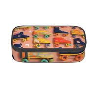 Jkkghll Colorful Roller Skates Print Stylish School Pencil Case 8.3 X 2 X 3.7 in Multi Functional Storage Bag Student