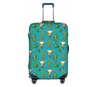 Jkkghll Cute Cactus and Skull of Bull Print Luggage Cover Elastic Travel Suitcase Protector with Concealed Zipper Anti Scratch