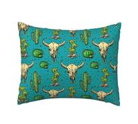 Jkkghll Cute Cactus and Skull of Bull Print Soft Plush Washable Pillowcase Breathable Bedroom Sofa Outdoor Home Hotel Travel