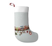 Jkkghll Cute Christmas Owls On Branch Print Christmas Stocking For Girls Boys Holiday Decor Fireplace Family Party Stockings