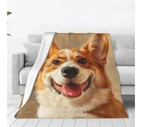 Jkkghll Cute Corgi Print Anti-Pilling Flannel Throw Blankets Winter Blanket Bed Camping Outdoor Escapades