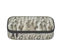 Jkkghll Cute Llama Print Stylish School Pencil Case 8.3 X 2 X 3.7 in Multi Functional Storage Bag Student