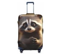 Jkkghll Cute Raccoon Print Luggage Cover Elastic Travel Suitcase Protector with Concealed Zipper Anti Scratch