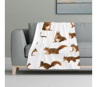 Jkkghll Cute Squirrel Print Soft Warm Cozy Flannel Blanket for Travel Camping Home Dorm Picnic All-Season