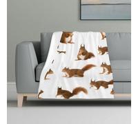 Jkkghll Cute Squirrel Print Soft Warm Cozy Flannel Blanket for Travel Camping Home Dorm Picnic All-Season