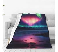 Jkkghll Dark Northern Lights Print Anti-Pilling Flannel Throw Blankets Winter Blanket Bed Camping Outdoor Escapades