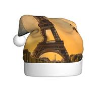 Jkkghll eiffel tower paris autumn Print Christmas Hat for Men Women and Kids Xmas Cap Party Costume Festive Accessory