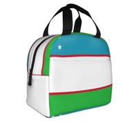 Jkkghll Flag of The Republic of Uzbekistan Print Insulated Lunch Bag Work Travel Picnics Outdoor Activities Daily Commutes Reusable