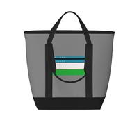 Jkkghll Flag Of The Republic Of Uzbekistanprint Spacious Insulated Cooler Large Capacity Tote Bag Shopping Bags For Women Men