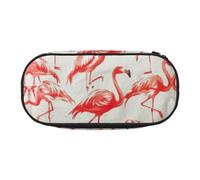 Jkkghll Flamingos On White Print Lightweigh School Students Large Capacity Pencil Case Spacious Pen Pouch Zipper