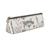 Jkkghll Floral Herbs Botanical Engraving Print School Casual Pencil Case Slim Pouch Higher Capacity Pens Artist Student Teenager