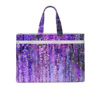 Jkkghll Floral Tree Print Large Capacity Canvas Tote Documents Office Supplies Work Travel Shopping File Bag