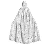Jkkghll Flowering Herbs And Herbaceous Plants Print Halloween Hooded Cloak Costume For Adults Kids For Cosplay Carnival Parties