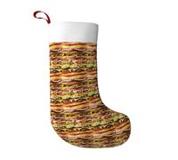 Jkkghll Food Pattern Funny Print Christmas Stocking For Girls Boys Holiday Decor Fireplace Family Party Stockings