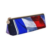 Jkkghll French Flag Print School Casual Pencil Case Slim Pouch Higher Capacity Pens Artist Student Teenager