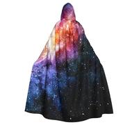 Jkkghll Galaxy In The Universe Print Halloween Hooded Cloak Costume For Adults Kids For Cosplay Carnival Parties