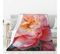 Jkkghll Garden Peony Print Stay Fresh Clean Lightweight Warm Blanket Soft Bedding Adult Camping Home Daily Use