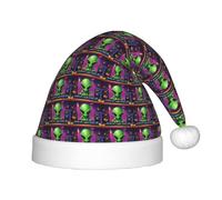 Jkkghll Green alien Print Children's Christmas Hat Holiday Accessories Soft Warm Xmas Hats Winter Party
