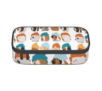 Jkkghll Guinea Pig Illustration Print Stylish School Pencil Case 8.3 X 2 X 3.7 in Multi Functional Storage Bag Student