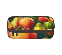 Jkkghll Healthy Food Print Stylish School Pencil Case 8.3 X 2 X 3.7 in Multi Functional Storage Bag Student
