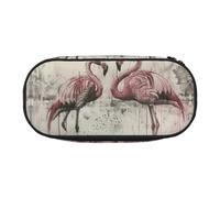 Jkkghll Ink Flamingos Print Lightweigh School Students Large Capacity Pencil Case Spacious Pen Pouch Zipper