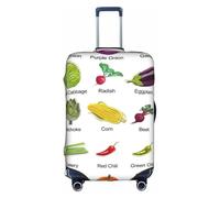 Jkkghll Introduction of Various Vegetables Print Luggage Cover Elastic Travel Suitcase Protector with Concealed Zipper Anti Scratch
