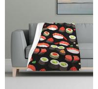 Jkkghll Japanese sushi shrimp Print Soft Warm Cozy Flannel Blanket for Travel Camping Home Dorm Picnic All-Season