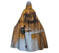 Jkkghll Loon Nature Bird Print Halloween Hooded Cloak Costume For Adults Kids For Cosplay Carnival Parties