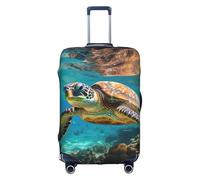 Jkkghll Lord Howe Island Sea Turtle Print Luggage Cover Elastic Travel Suitcase Protector with Concealed Zipper Anti Scratch