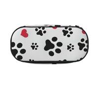 Jkkghll Love Cat Paw Heart Puppy Foot Print Print Lightweigh School Students Large Capacity Pencil Case Spacious Pen Pouch Zipper