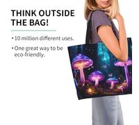 Jkkghll Magic Mushroom Print Large Capacity Shoulder Bag Stylish Lightweight Daily Travel Work Outdoor Adventures