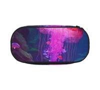 Jkkghll Magic Mushroom Print Lightweigh School Students Large Capacity Pencil Case Spacious Pen Pouch Zipper