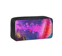 Jkkghll Magic Mushroom Print Spacious Pen Case Large-Capacity Stationery Office Daily Carry Organizer Pouch