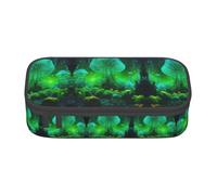 Jkkghll Magic Mushroom Print Stylish School Pencil Case 8.3 X 2 X 3.7 in Multi Functional Storage Bag Student