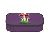 Jkkghll Magic Red Mushroom Print Stylish School Pencil Case 8.3 X 2 X 3.7 in Multi Functional Storage Bag Student