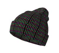 Jkkghll Multicolor Polka Dots Print Knitted Beanie Men Women Sppleness Warm Cute Cap Fashionable Cold Weather Hat Black