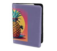 Jkkghll Pineapple Fruit Sunglasses Sand Beach Print 5.5in Passport Travel Document Case Lightweight Business Leisure Trips Wallet