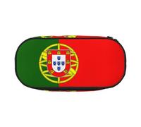 Jkkghll Portuguese Flag Print Lightweigh School Students Large Capacity Pencil Case Spacious Pen Pouch Zipper