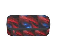 Jkkghll Red Blue Galaxy Print Stylish School Pencil Case 8.3 X 2 X 3.7 in Multi Functional Storage Bag Student