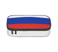 Jkkghll Russian Flag Print Stylish School Pencil Case 8.3 X 2 X 3.7 in Multi Functional Storage Bag Student