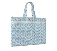 Jkkghll Sea Whale And Jellyfish Print Large Capacity Canvas Tote Documents Office Supplies Work Travel Shopping File Bag